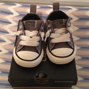 Size 4 grey converse for boys